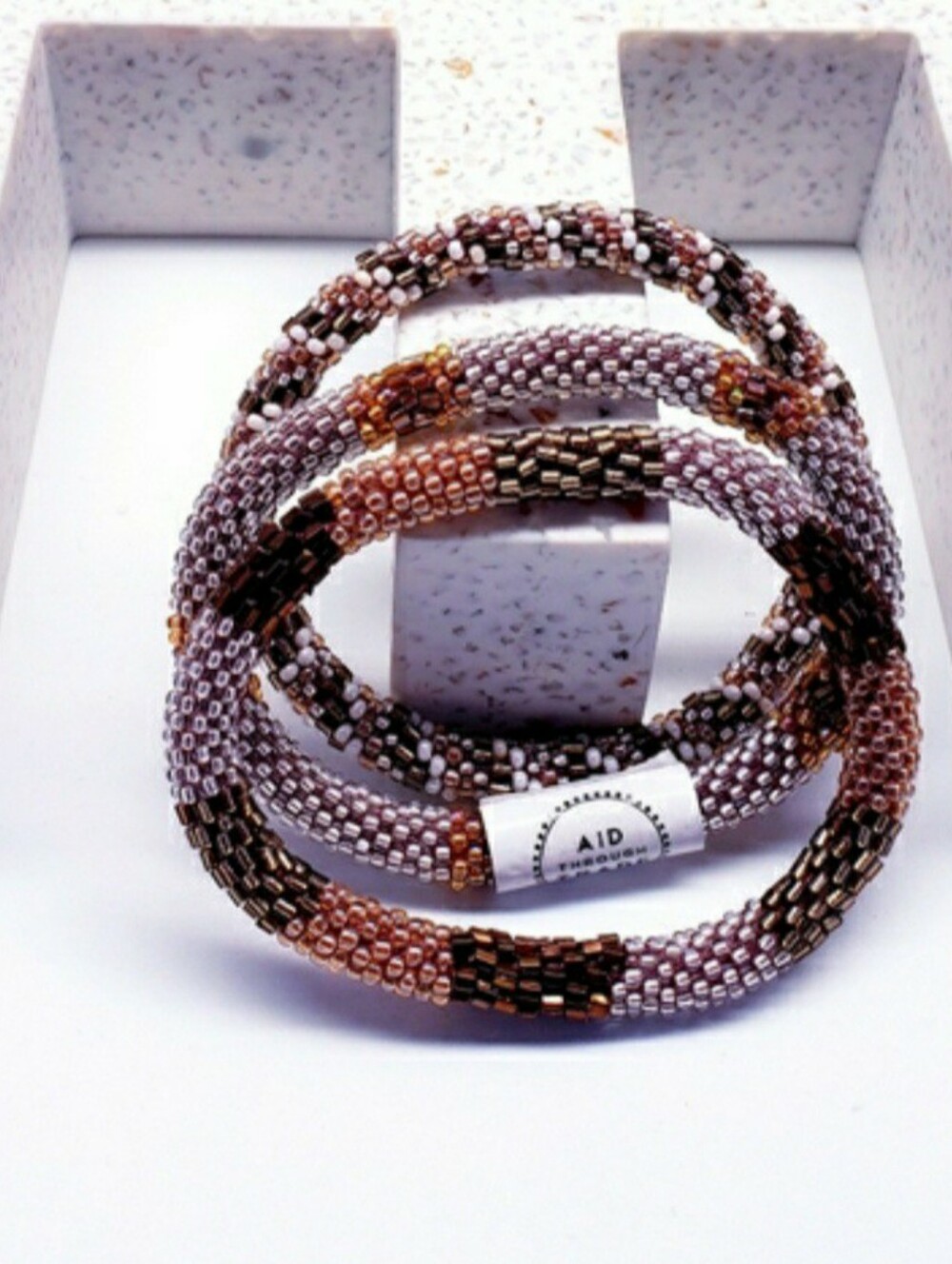 HAZELNUT -Original Roll-On® Bracelets, 7" round, made in Nepal #2 (3 Pcs)